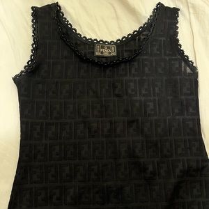 Fendi Sheer Lettered Top